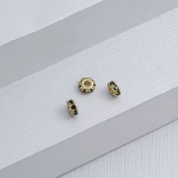 24799_2 Rondel circonias x 3 4 mm Negro